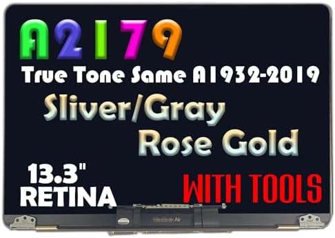 Screen Replacement for MacBook Air 13.3" A2179 2020 Year A1932 2019 Year Retina Full LCD Display Assembly 2560x1600 EMC 3302 EMC 3184 (Sliver)