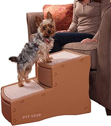 Pet Gear Easy Step II Pet Stairs, 2 Step for Cats/Dogs up to 150 Pounds, Portable, Removable Washable Carpet Tread, No Tools Required, Available in 5 Colors