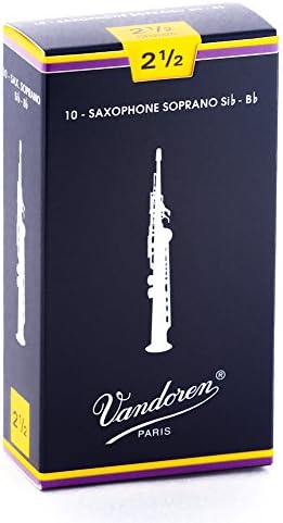 Vandoren SR2025 Soprano Sax Traditional Reeds Strength 2.5; Box of 10