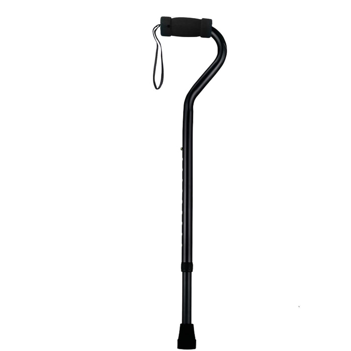 Sky Med Aluminum Lightweight Bariatric Heavy Duty Cane-600lbs Weight Capacity, for Women & Men, 1.3 lbs. Product Weight, Soft Hand Grip, Carrying Strap, Offset Handle (Black)