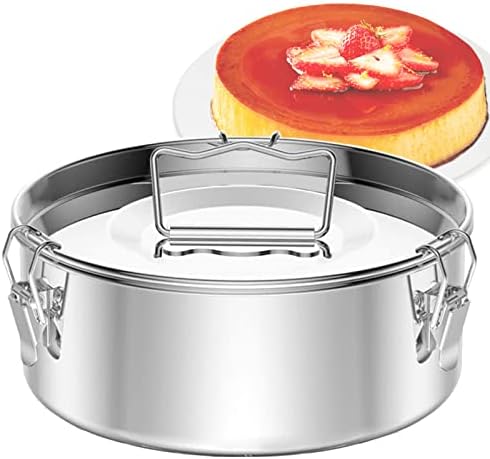 Flan Pan Flanera Mold, Stainless Steel Flan Mold with Lid - Flan Maker for 6 Quart Instant Pot