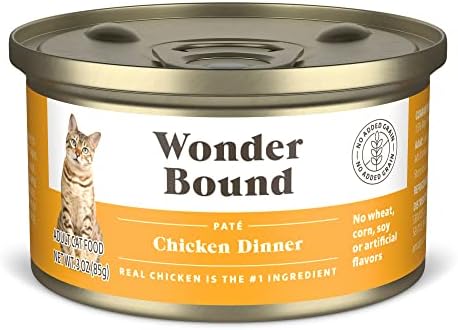 Amazon Brand - Wonder Bound Wet Cat Food, Paté, No Added Grain, 3 oz cans, Pack of 24 (Chicken)