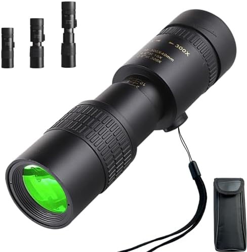 2024 New Upgraded 10-300x40 Monoculars for Adults High Powered – Zoom Monocular Telescope with BAK4 & FMC Lens for Concerts, Birdwatching, Stargazing (Smartphone Adapter &Tripod NOT Include)