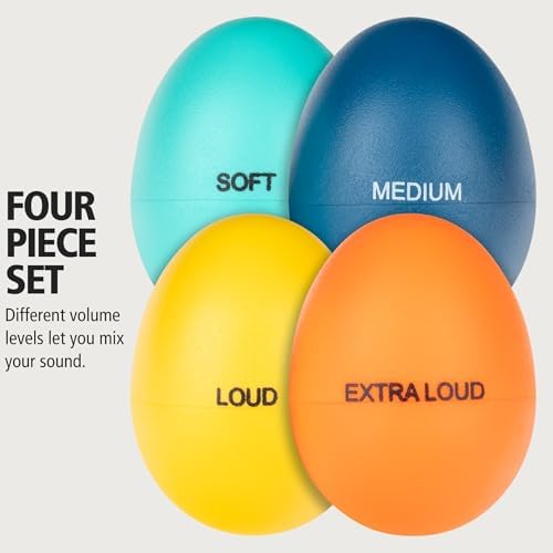 Meinl Percussion Set Egg Shakers 4-Piece Pack for All Music with Different Volume — NOT Made in China — Durable All-Weather, 2-Year Warranty (ES