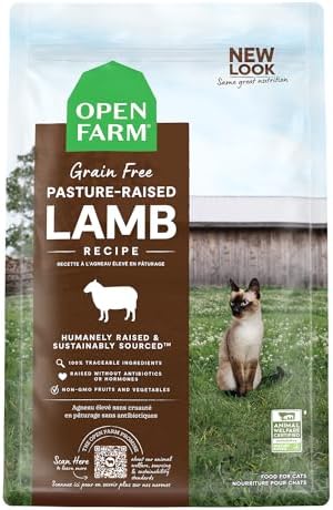 Open Farm Pasture-Raised Lamb Grain-Free Dry Cat Food, Humanely Raised Lamb Recipe with Non-GMO Superfoods and No Artificial Flavors or Preservatives, 8 lbs