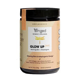 Winged Wellness Glow Up AM Collagen Peptide Powder | Morning Skin and Adaptogens for Glowing Skin and Energy. Grass Fed Collagen w/Lion’s Mane, Maca and Vitamin B12 I Unflavored, 21 Servings