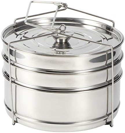 Stackable Stainless Steel Insert Pans - 6QT Instant Pot Accessories, 3 Tier Handle, Pot, Steamer, Pressure Cooker Cookware