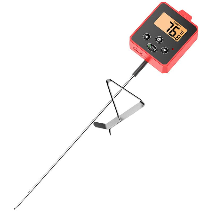 Digital Candy Thermometer with Pot Clip,Alarm Function,10'' Long Probe,Rotatable Display, Programmable Instant Read Food Candy Thermometer for Candy Making,Candle Smoker, Oil Cooking