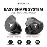 Decibullz - Custom Molded Earplugs, 31dB Highest NRR, Comfortable Hearing Protection for Shooting, Travel, Swimming, Work and Concerts (Black)