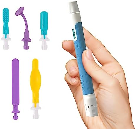 TalkTools Sensi Oral Sensory Therapy Tool with Soft Sensi Jaw Tips (Ocean Blue, 5 Tips Set - Ocean Blue)