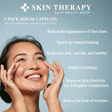 My Beauty Spot Facial Serum Capsules 3 Pack 90pcs Vitamin C Serum, Hylunaric Acid Serum, Collagen Serum for Face Anti Aging Anti Wrinkle Serum for Fine Lines