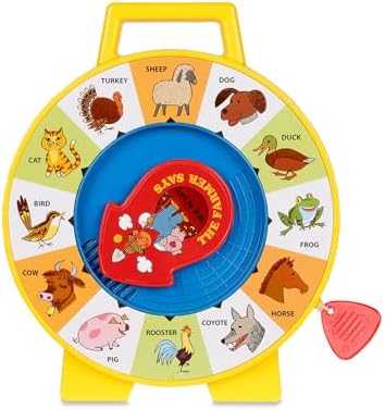 Fisher Price Classics - Farmer Says See 'n Say - Vintage Learning Toy, Sounds and Animals, Interactive Retro Game for Kids, Girls, Boys, Baby, Preschoolers, Toddlers, Unisex Ages 18 Months +