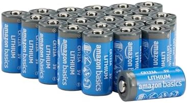 Amazon Basics 24-Pack Non-Rechargeable CR123A Lithium Batteries, 3 Volt, Up to 10-Year Shelf Life