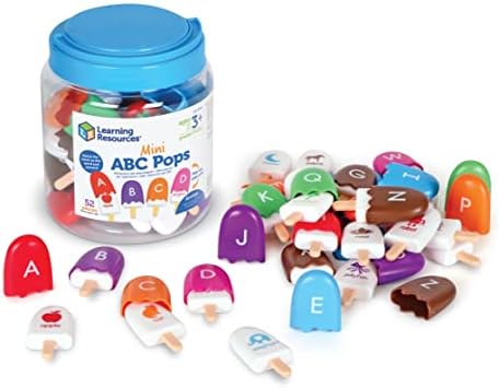 Learning Resources Mini ABC Pops, Vocabulary Words, Alphabet, Fine Motor Skills Toys, Toddler Learning Toys, Preschool Learning Activities, Kids Easter Gifts, Ages 3+,52 Pieces