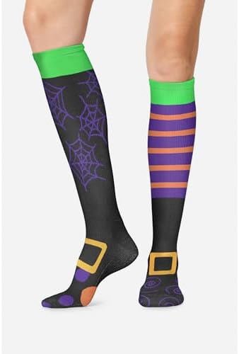 Cherokee Women's 10-15mmHg Compression Socks – Fun Print Knee Highs with Light Support, Soft Feel - PRINTSUPPORT
