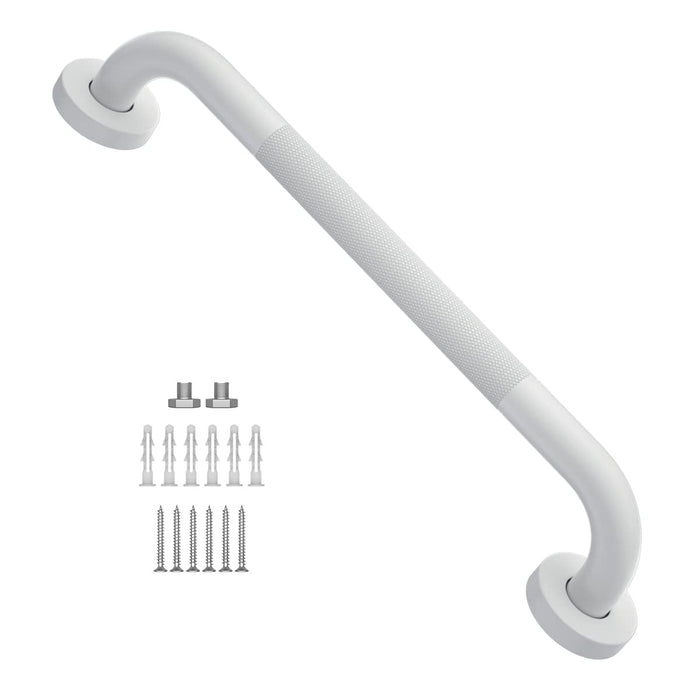 20 Inch Anti Slip Shower Grab Bar Oil Rubbed White 1.25" Diameter,Munzong Bathroom Grab Bar, Knurled Bathroom Balance Bar,Safety Hand Rail Support Handicap Elderly Senior Assist Bath Handle