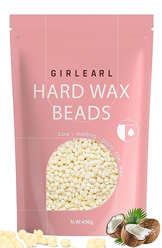 Hard Wax Beads, 1lb Wax Beans for Hair Removal, Hard Wax for Sensitive Skin at Home, Wax Refill Perfect for Eyebrow, Facial, Brazilian Bikini, Legs and Full Body for Women and Men (Cream)