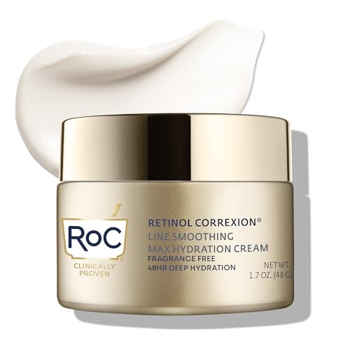 RoC Retinol Correxion Max Hydration Anti-Aging Daily Face Moisturizer with Hyaluronic Acid, Fragrance-Free, Oil Free Skin Care, 1.7 Ounces (Packaging May Vary)