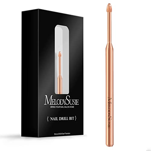 MelodySusie Cuticle Clean Nail Drill Bit 3/32'', Professional Safety Carbide Under Nail Cleaner Nail Bit for Cuticle Dead Skin Nail Prepare, Two Way Rotate, Nail Salon Supply(Rose Gold, Coarse)