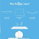 Simpleaf Flushable Wet Wipes Unscented | Eco-Friendly, Paraben & Alcohol Free | Hypoallergenic & Safe for Sensitive Skin | Soothing Aloe Formula | (6 x 25 Counts Convenient Pack) 150 Counts Total