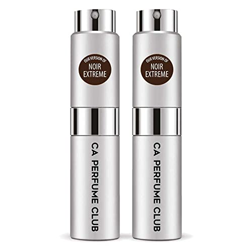 CA Perfume Impression of T. Ford Noir Extreme For Men Replica Version Fragrance Dupes Concentrated Long Lasting Eau de Parfum Spray Refillable Atomizer Bottle 0.27 Fl Oz-X2