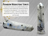 Rainbow Moonstone Crystal Towers ~ Natural Healing Crystal Point Obelisk for Reiki Healing and Crystal Grid (3" to 4" INCH)