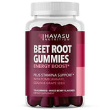 Beet Root Gummies with COQ10 Energy Supplement | Nitric Oxide Supplement for Healthy Energy & Performance Support with Pomegranate Extract | Beet Root Supplements | Mixed Berry | 120 Vegan Gummies