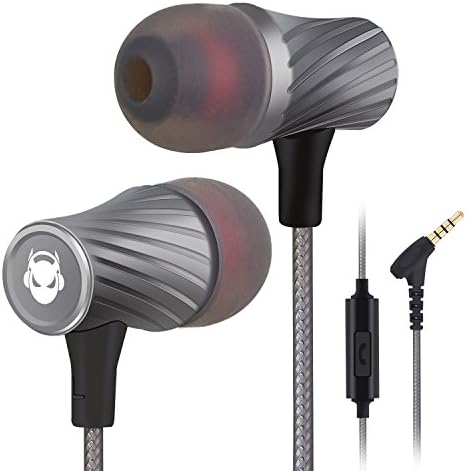 Super Bass Wired Earbuds with Microphone – Noise Cancelling, Deep Bass Ear Buds for Gaming, Travel, Work – Comfortable, Durable Wired Earphones with Mic, Compatible with iPhone, Samsung