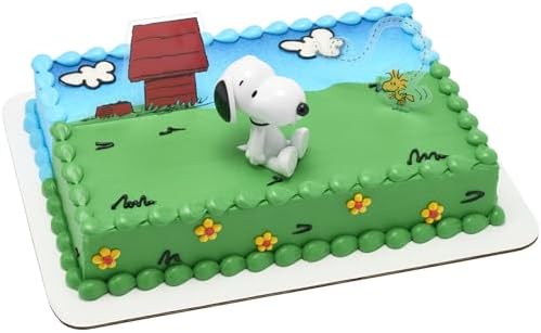 DecoSet® Peanuts® Snoopy® and Woodstock® Cake Topper, 3-Piece Cake Decoration | For Birthday, Parties, Celebration