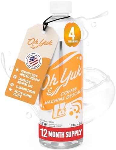 Oh Yuk Coffee Machine Descaler - Cleaning and Descaling Solution Universally Compatible for All Brands and Machine Types: Breville, Delonghi, Nespresso, Keurig - 16 oz (1)