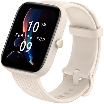 Amazfit Refurbished BIP 3 Pro Smart Watch for Men and Women, GPS, 14-Day Battery, Health and Fitness Watch with Heart & Sleep Tracking, 7 ATM Water-Resistance Renewed(Cream)