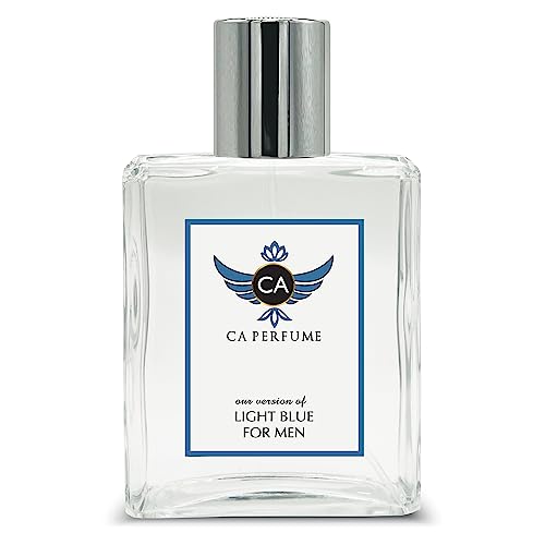 CA Perfume Impression of Dolce & G Light Blue For Men For Men Replica Fragrance Dupes Eau de Parfum Spray Bottle 3.4 Fl Oz/100ml-X1