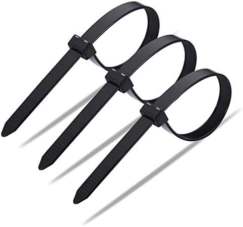 60 Piece Multi-Purpose Ultra Heavy Duty UV Cable Ties,11.8 Inch Width 0.51 Inch, 250 lbs Tensile Strength,Black