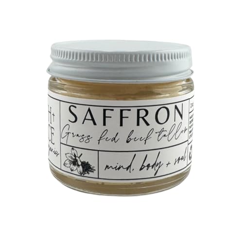 Saffron Infused Tallow cream, Made with Organic Ingredients, Hand crafted in USA