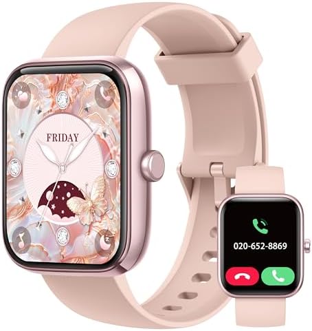 KALINCO Smart Watch, 1.83'' Smartwatch Women Men Answer Make Calls, Alexa Fitness Watch, IP68 Waterproof Fitness Tracker, Heart Rate/Sleep Monitor, 100+ Sports Pedometer Watch for Android & iOS Phone