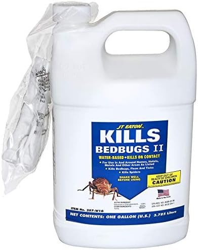 JT Eaton Kills Bedbugs II 207-W1G Bed Bug Killer, Non-Staining Water Based Insect Spray for Indoors (1 gal)
