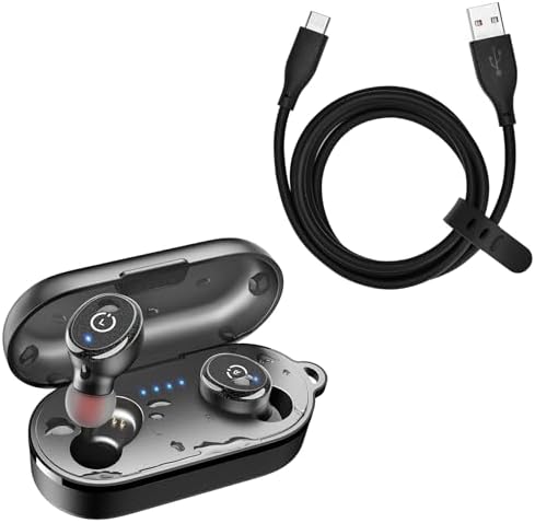 TOZO T10 (Classic Edition) Wireless Earbuds Black USB-C to USB-A Charging Cable
