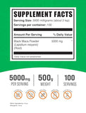 BULKSUPPLEMENTS.COM Black Maca Powder - Maca Supplement, from Black Maca Root - Black Raw Maca, for Men & Women - Vegan, Gluten Free, 5000mg per Serving, 500g (1.1 lbs) (Pack of 1)