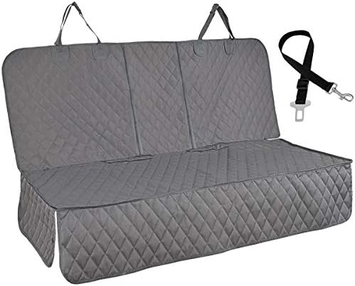 Honest Bench Dog Car Seat Covers with Side Flap,Dog seat Cover for Cars, Trucks, and Suv's - Waterproof & Nonslip Pet Seat Cover for Backseat(Gray 61" W x 51" L)
