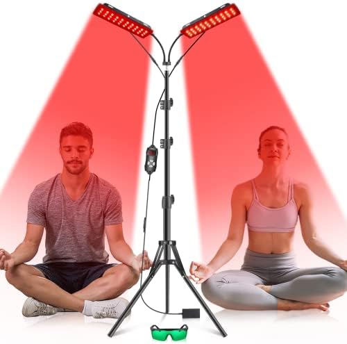Red Light Therapy Lamp, Infrared Light Therapy with Stand - 660nm Redlight and 850nm Near Infrared Light Device for Body Pain Relief Skin Care