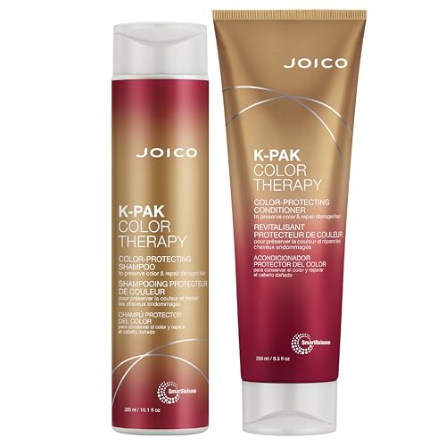 Joico K-PAK Color Therapy Color-Protecting Shampoo & Conditioner Set | For Color-Treated Hair | Boost Shine | Improve Elasticity | Repair Breakage | Rebuild Damaged Hair | With Keratin & Argan Oil