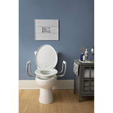 Bemis Assurance 3" Raised Toilet Seat with Handles, Clean Shield Guard, Secure Hinges, Elongated, White