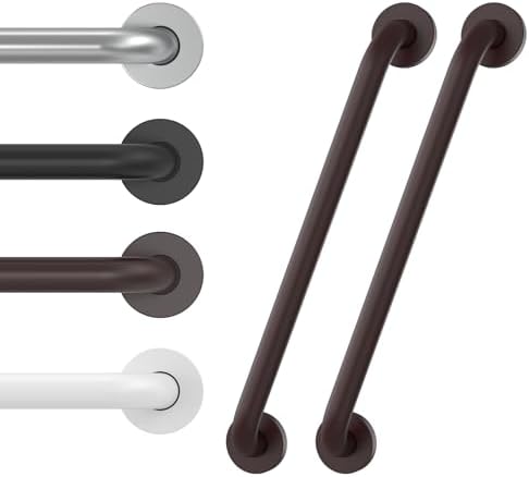 2 Pack 16 Inch Grab Bars for Wall Oil Brown, Safety Shower Grab Bars for Seniors Elderly Handicapped, Handicap Grab Bars for Shower with Concealed Screws, Tesuchan