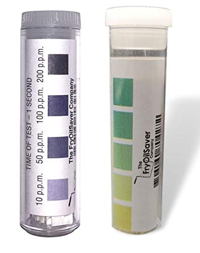 Restaurant Sanitizer Test Kit Combo, 2 x Vials of 100 Strips Each QR5 Quat Sanitizer Test Strips 0-400ppm & Chlorine Test Strips 0-200ppm for Food Service, Bar & Restaurants Supplies by FryOilSaver Co