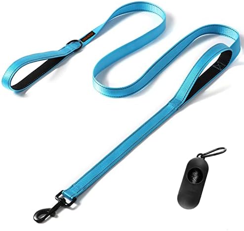 Dog Leash, Heavy Duty Dog Leash, Leashes for Large Breed Dogs 6FT, Double Handle Dog Leash, Reflective Training Lead, Perfect for Medium to Large Dogs(6FTBlue)
