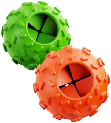 Interactive Treat Dispensing Dog Ball – Dog Treat Toy,Durable Chew Toy for Aggressive Chewer,Slow Feeder Puzzle Toy for Mental Stimulation & Anxiety Relief,puppy toys,dog training,Natural Rubber