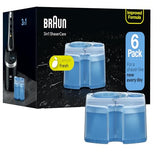 Braun Clean & Renew Refill Cartridges CCR, Replacement Shaver Cleaner Solution for Clean&Charge Cleaning System, Pack of 6