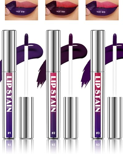3Pcs Peel Off Lip Stain Tattoo Set, Long Lasting Lip Liner Stain Peel Off Matte Lip Gloss Nude Lipstick, Waterproof Smudge Proof High Pigmented Color Peel Off Lip Stain Tint Women Lip Makeup Gift