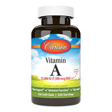 Carlson - Vitamin A, 25000 IU (7500 mcg RAE), Immune Support, Vision Health, Antioxidant, Vitamin A Supplements, 250 Softgels