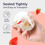 Fit Meal Prep [50 Pack] 5 oz Clear Plastic Dessert Cups with Dome Lids and Sporks, Disposable Parfait Cups with Lids, Fruits Cups No Hole, Party Containers for Yogurt, Ice Cream, Snacks, Pudding